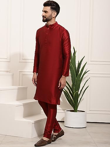 Image of SOJANYA (Since 1958 Men's Silk Blend Kurta Pyjama & Printed Nehru Jacket Combo