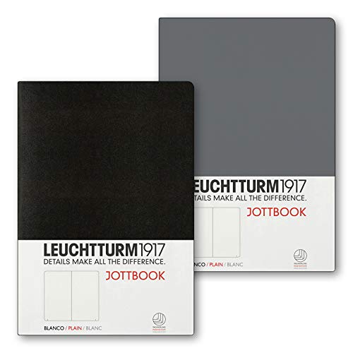 Preisvergleich Produktbild LEUCHTTURM1917 362702 Jottbook Flexcover Medium (A5), Doppelpack, Blanko, Anthrazit + Schwarz