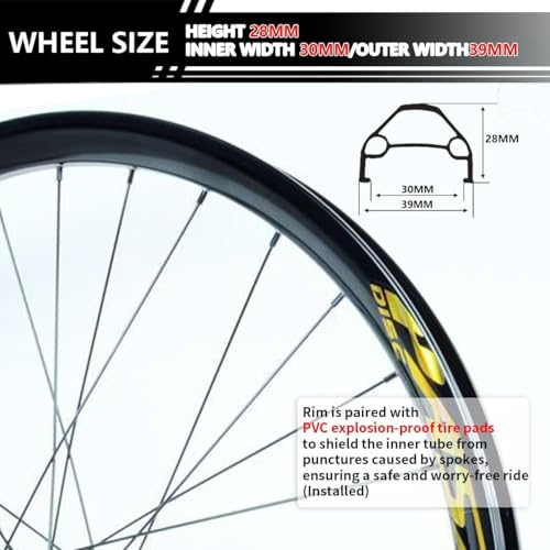 Roues VTT 29 pouces freins à disque axe traversant Boost moyeux 32 trous