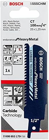 Bosch Professional 5 pieces Reciprocating Saw Blade S 1122 EF Flexible for Metal (for metal, 225 x 19 x 0,9 mm, accessories for reciprocating saws)