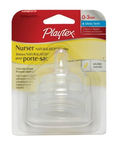 Playtex Drop-Ins NaturaLatch Silicone Nipple - Slow Flow - 4 Pack