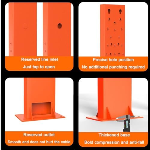 Heavy-Duty Floor Mounted EV Charger Pedestal Stand, Durable Electric Vehicle Charging Station Support Pole for Indoor/Outdoor Use, Ideal for New Energy Vehicle Charging Solutions