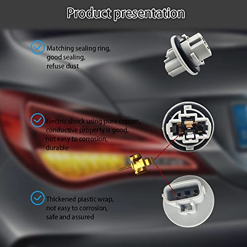 Jsorum 2 Pcs Front Turn Signal Light Bulb Plug Socket, Socket Plug Front Turn Signal Light Bulb Socket Compatible With Toyota Tundra, Tacoma, Sequoia, 4Runner, Venza, Replacement Oem 90075-60060 #TOP3