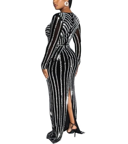 Image of Nagfar Women Rhinestone Sequin Birthday Party Sexy New Year Formal Dress