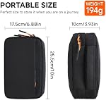 Teskyer Poche technique pour l'organisateur électronique MacBook Chargeur, Câbles, Power Bank, Disque dur, USB, Adaptateur, Sac d'organisateur de cordons de voyage portatifs multi-layer, étanche & Compact, grand(noir)