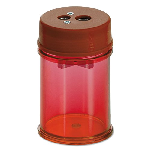 Taille-crayon double avec réservoir compact rouge pour des mines pointues