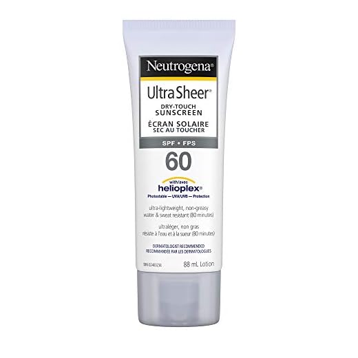 Neutrogena Crème solaire sèche au toucher, non comédogène et résistante à l'eau, SPF 60, 88 ml