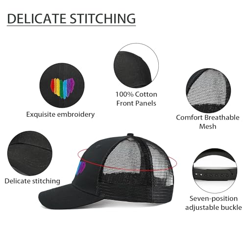 Image of Pride Hat Rainbow Caps LGBT Baseball Cap Pride Accessories Gay Stuff for Men Women