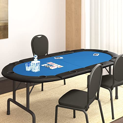 LXYZWRW Tische 10 Spieler Folding Poker Tischplatte Blau 208x106x3cm Poker & Spiele Tische
