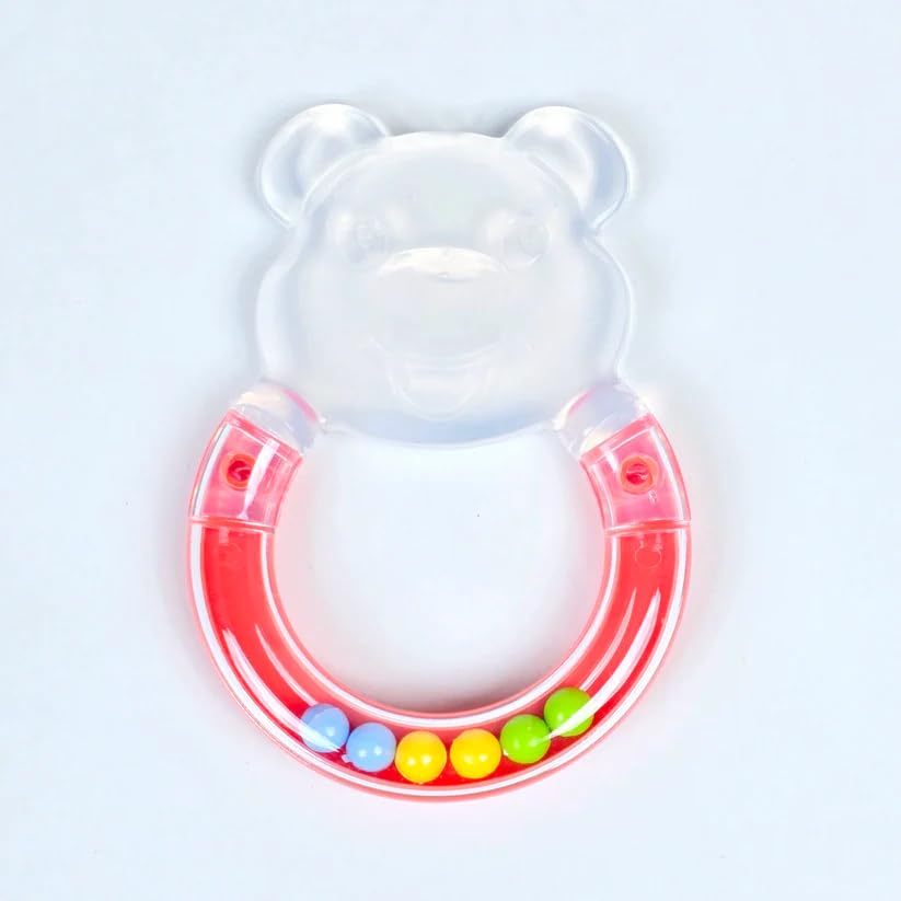 Fimalia Silicon & Wooden Baby Teething Toys for 3+ Months Baby, BPA Free Baby Teether Sensory Toy (Multicolor) (Bear Rattle Teether (1 pc Multicolor))-image-46