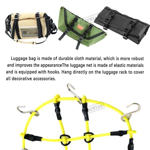 Image of RC Upgrade Parts for 1 /18 TRX4M 1 /24 SCX24,Crawler Car Decoration Simulation Decoration Mini Luggage Net /Simulation Decorative Package,Luggage,Sleeping Bag(Pitch Green,Black)