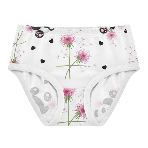 Cute Pandas Light Pink Floral Girl Panties Cute Girls Underwear Toddlers Cotton Durable Underpants Briefs 2t