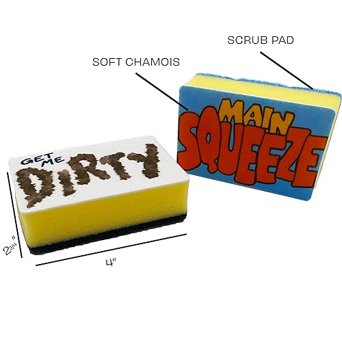 Image of The Unemployed Philosophers Guild Main Squeeze Dirty Mind Scrub Sponges, Set of 2, Assorted Styles