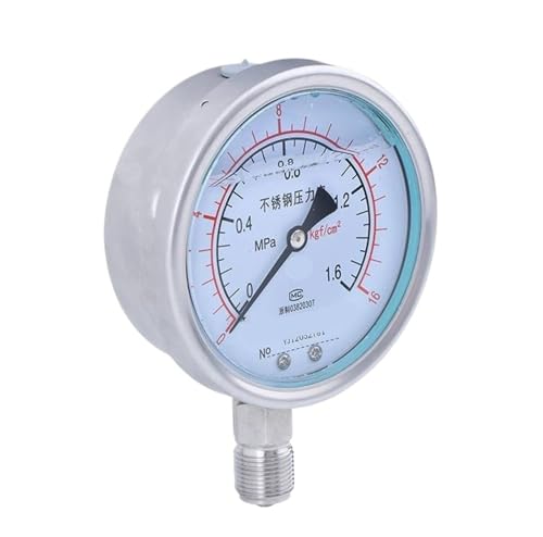 Manomètre inox YN-100BF anti-corrosion haute température de 0 à 16Mpa