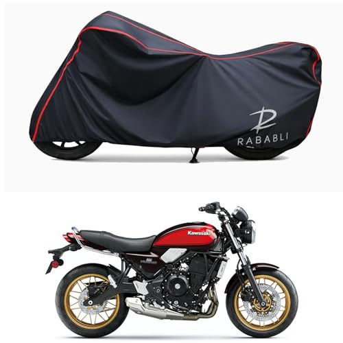 Image of Waterproof Bike Body Cover Compatible for | KawasaZ650RS BS6 | Taffeta Fabric, Red Piping Design, Bottom Elastic Fit | Dustproof, Sun UV & Rain Protection for All Bikes