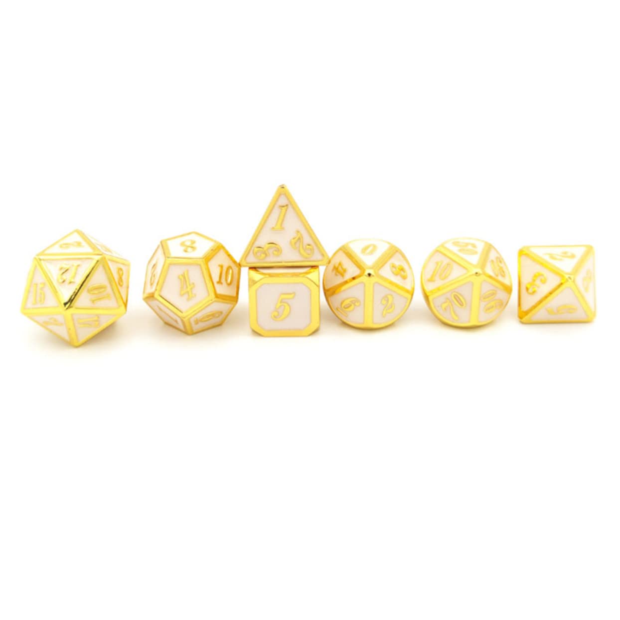 Abaodam Set de Dés Polyédriques Chiffres Clairs Lot de 7 en Alliage de Zinc pour Jeux de Société et Soirées