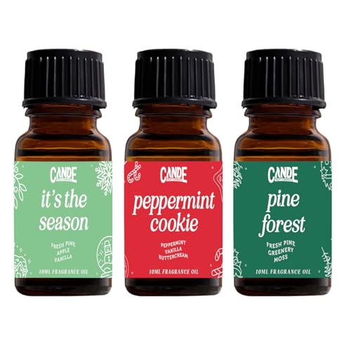 Image of CANDECraftCo Premium Fragrance Oil - Diffuser Oils Fragrances Scented for Home, Candle Soap Making Supplies, Aromatherapy Blends for House (0.34 Fl Oz (3-Pack), Christmas)
