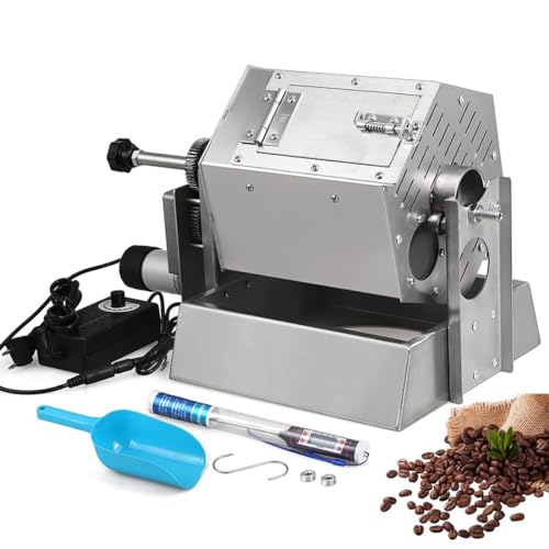 Tostatrice per chicchi di caffè professionale, tostatrice per chicchi di caffè elettrica a tamburo da 3,4 litri con termometro, tostatrice per chicchi di caffè a gas per uso domestico e commerciale