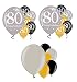 Produktbild Feste Feiern Geburtstagsdeko 80. Geburtstag I 18 Teile Luftballon Deko-Set Gold Schwarz Silber metallic Party Happy Birthday Jubiläum 80