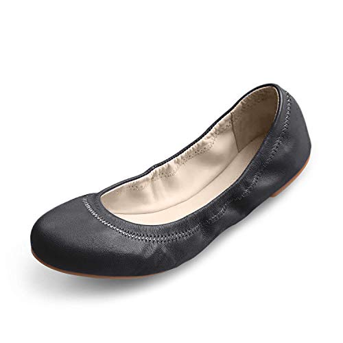 Women's Flats, Lambskin Ballet Flats Shoes Black