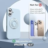 SURPHY Magnetyczne Silikonowe etui do iPhone 16 z niewidoczną podstawką 360° i silikonowym pierścieniem, odporne na wstrząsy i zarysowania etui na iPhone 16 6,1", Tytan biały