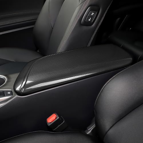 Image of Car Armrest Cover Lid Storage Box Sticker Carbon Color ABS Decal Trim Compatible with Toyota Camry XV70 SE XSE 2018 2019 2020 2021 2022 2023 2024 Accessories