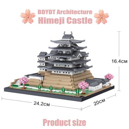 Architecture Himeji Castle Micro Building Blocks Set (3037PCS) Build and Display This Famous Japanese Buildings Model- Fun Gift for Kid and Adult