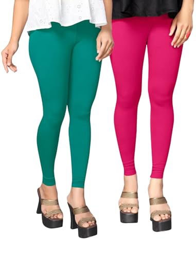 Image of Women's Cotton Lycra Ankle Length Legging with Strechable and Regular Fit | Pant for Women (Pack of 2)
