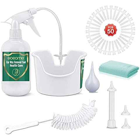 Ear Wax Removal Kit, OOCOME Ear Wax Remover Tool 500ML Ear Irrigation Kit for Adults & Kids, Ear Syringes for Removing Ear Wax, Ear Cleaning Kit Unblocking Ears Included 5 Disposable Tips Cover