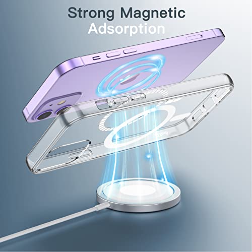 Image of JETech Magnetic Cover Case for iPhone 12 mini 5.4-Inch Compatible with MagSafe Wireless Charging, Shockproof Phone Bumper Cover, Anti-Scratch Clear Back (Clear)