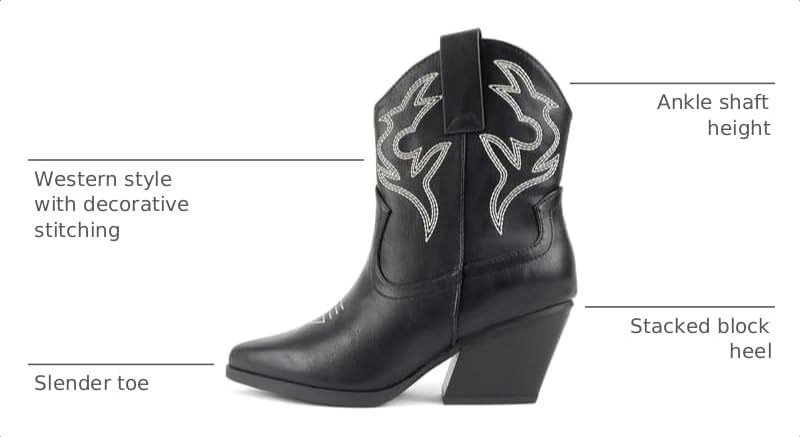 Image of Soda inchBLAZING inch ~ Women Western Bootie Pointe Toe with Low Heel (Wide Fit Available)