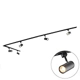 [page_title]-QAZQA Modern Modernes Schienensystem/Spotlight/Deckenspot/Deckenstrahler/Strahler mit 5-flammig Spot/Spotlight/Deckenspot/Deckenstrahler/Strahler/Lampe/Leuchtes 1-phasig schwarz -