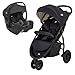 ［セット品］joie トラベルシステム 3輪ベビーカー ブラック × チャイルドシート ブラック 新生児～乳児用 2点セット T1366