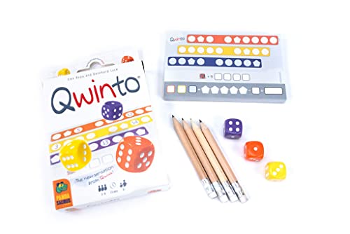 Qwinto Board Game | Fast-Paced Dice Game | Roll And Write Number Game | Pattern Building Game For Kids And Adults | Ages 8+ | 2-6 Players | Average Playtime 15 Minutes | Made By Pandasaurus Games #TOP2