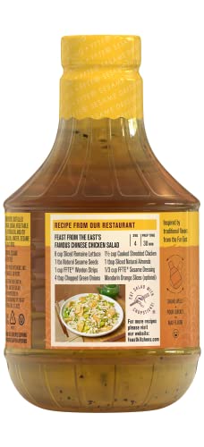 Feast From The East Original Sesame Dressing 32 Fl Oz - Sweet & Tangy - Gluten Free - Certified Kosher - All Natural No Presevatives - Asian Sesame Vinaigrette - Chinese Chicken Salad Dressing (Pack Of 1) #TOP1