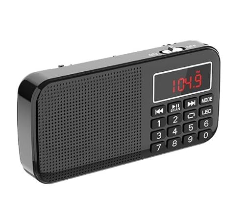 Songway Full Band AM/FM/SW DSP Radio Stereo Loudspeaker LCD Display Alarm Clock Sleep Timer Pocket Radio Digital Demodulation Best Reception with Telescopic Antenna (Black.)