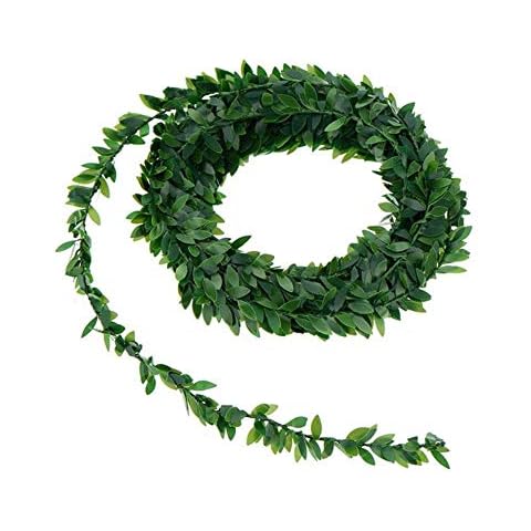 7.5M/295Inch Artificial Flower Vines Silk Wreath Green Leaves Greenery Fake Ivy Vines Wedding Party Wall Crafts Decor (Green) Cover