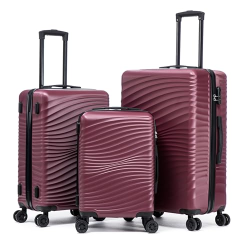 Image of Rosamo Luggage Sets 3 Piece, ABS Suitcase Set (20 /24 /28), Hardside luggage with Spinner Wheels, Travel Luggage, 14x8x9 Airline Approved Carry on, Lightweight Luggage with TSA Lock