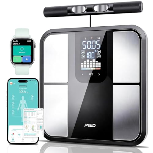 PGID Smart Scale for Body Weight,Scales with Bmi Body Fat Muscle Mass,58 Body Composition Analyzer Scale,Full Body Analysis Scanner Scale Digital Bathroom Scales Syncs with App for 24-User 180KG/400Lb