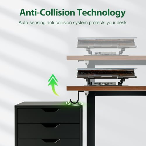 Agilestic 71*32 Inch Height Adjustable Electric Standing Desk, Dark Walnut - 5