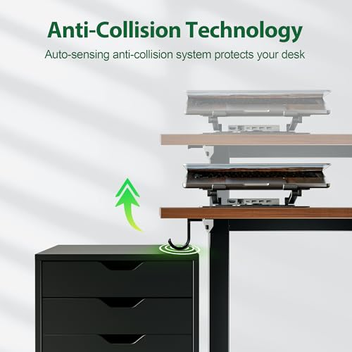 Image of Agilestic Electric Standing Desk, 71 x 31.5 Inches Height Adjustable Desk, Sit Stand up for Work Office Home, Ergonomic Rising Computer Table with Memory Preset, Dark Walnut