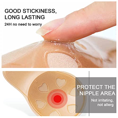 2 Pairs Sticky Bra, Backless Strapless Bra, Reusable Cupid Pads Invisible Bra, Invisible Lift Up Strapless Bra For Big Busted Women, Rabbit Bar-3 #TOP3