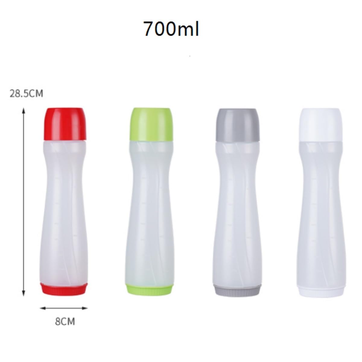 Quetschflasche 5er-Pack Ketchup-Salat-Dressing-Gewürz-Quetschflasche Aus Kunststoff, Tragbarer Quetschbehälter Sauce Dosier(Rood)