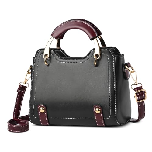 FOLOVEYA Handtasche Damen Klein Elegante Henkeltasche PU Leder