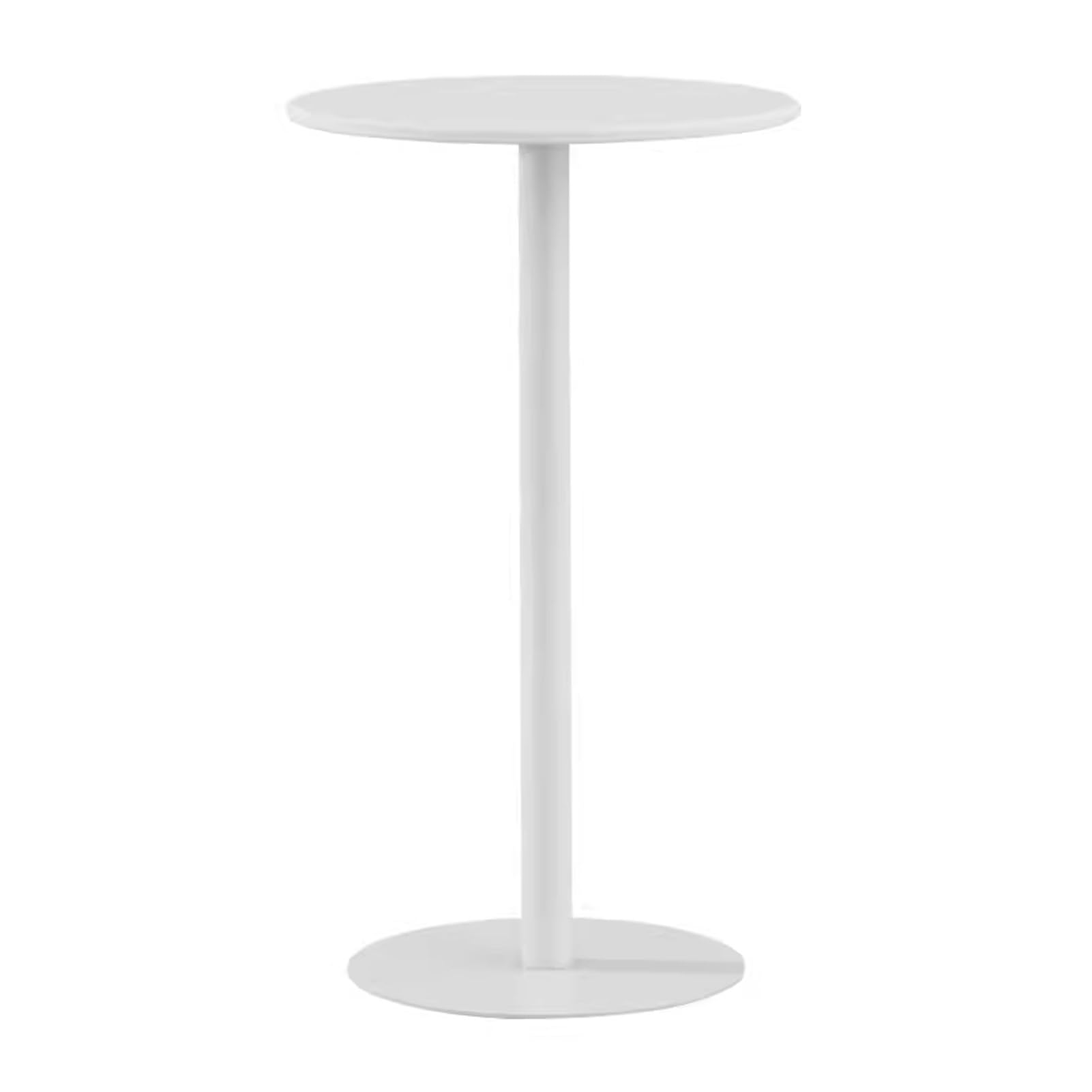 Junvstor Round Drink Table for Cocktail Coffee, Metal Bar Home Table Bistro Pub Table, Tea Dining Kitchen Desk, Sofa Side/end Table, Small Accent Table Nightstand, White Black Gold(White,60x60x72cm)