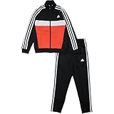 [アディダス] ジャージ上下セット キッズ エッセンシャルズ 3ストライプス ティベリオ トラックスーツ ユニセックス子供 ECL62 Top : ブラック/ブライトレッド/ホワイト Bottom : ブラック/ホワイト (IY1795) 160