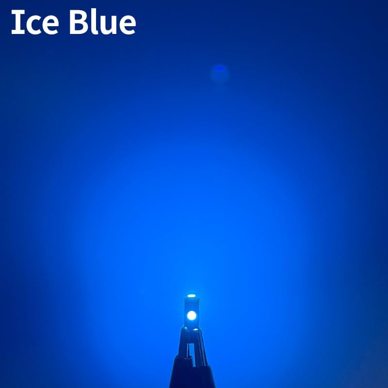 Miniatura 5 de 20 luces LED T5 para tablero de automóvil, color azul hielo 74 37 2721 PC74 de repuesto con enchufe de bloqueo giratorio, para puerta interior,
