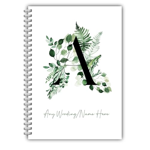 D&L Designs Ltd Personalised Wirebound Soft Backed A5 Notebook Floral Monogram/Initial Themed NB 193