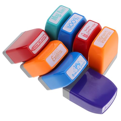 OSOLADY Lehrerstempel 8 Stück Bunt aus Kunststoff Interaktive Stempel zur Lernförderung und Kreativitätssteigerung im Klassenzimmer für Lehrer