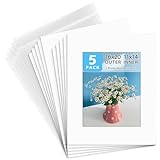 Golden State Art, Pack of 5 White Pre-Cut 16x20 Picture Mat for 11x14 Photo with White Core Bevel Cut Mattes Sets. Includes 5 High Premier Acid Free Mats & 5 Backing Board & 5 Clear Bags